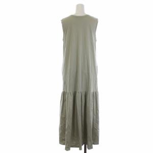 UNITED ARROWS ノースリーブワンピース ロング フレア F ライトグリーン