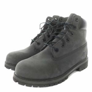 Timberland ショートブーツ ヌバックレザー ローヒール レースアップ US6W グレー