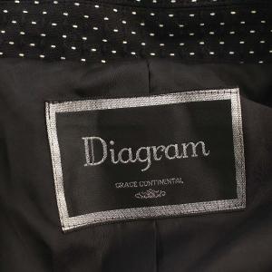 Diagram GRACE CONTINENTAL スーツ セットアップ ひざ丈 スカート ドット ジャケット 38 ブラック
