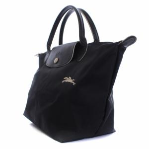 Longchamp ル プリアージュ トートバッグ ハンドバッグ ナイロン レザー ブラック