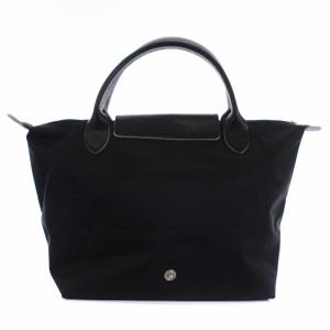 Longchamp ル プリアージュ トートバッグ ハンドバッグ ナイロン レザー ブラック