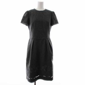 M'S GRACY 18SS ワンピース ひざ丈 半袖 リボン 38 M グレー