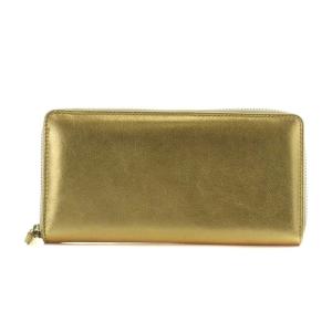 COMME des GARCONS 長財布 小銭入れ ラウンドファスナー ゴールド色