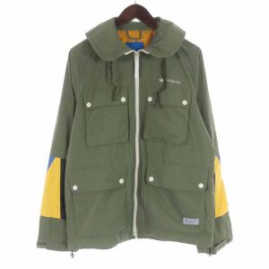 マウンテンジャケット フィールドジャケット ラウンドカラー 丸襟 ジップアップ S カーキ
