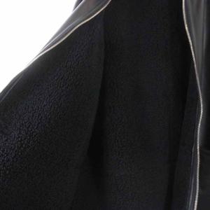 UNITED ARROWS レザージャケット 革ジャン シープスキン 羊革 ジップアップ ボア L ブラック