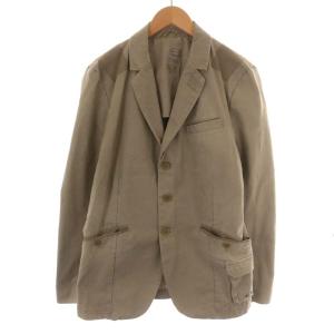 テーラードジャケット シングル コットン M ベージュ