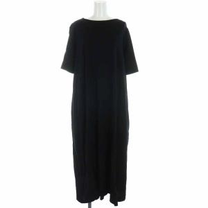 19SS ロングワンピース マキシ コットン 五分袖 38 ブラック