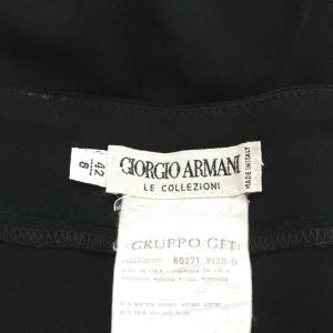 GIORGIO ARMANI LE COLLEZIONI ワイドパンツ シルク混 ジッパーフライ 42/8 ブラック