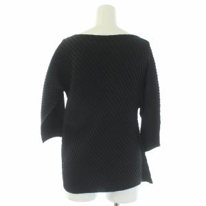 ISSEY MIYAKE プリーツカットソー アシンメトリー 2 ブラック