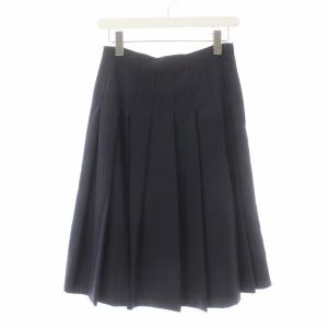 プリーツスカート フレア ストライプ 2 ネイビー