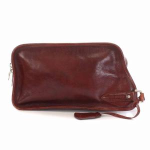 aniary セカンドバッグ クラッチバッグ レザー 茶 ブラウン