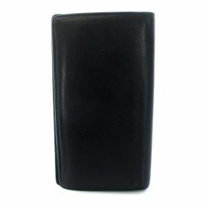 CHANEL 長財布 二つ折り カメリア ココマーク レザー 16番台 ブラック