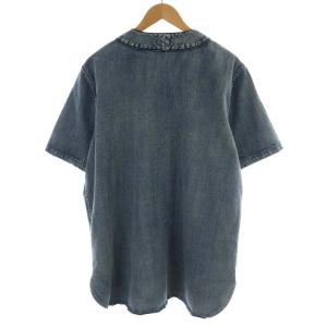 DIESEL カットソー ノーカラー デニム 半袖 XL インディゴ