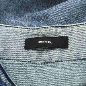 DIESEL カットソー ノーカラー デニム 半袖 XL インディゴ