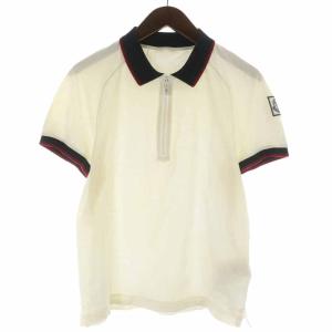 GAMME BLEU MAGLIA POLO ポロシャツ コットン ハーフジップ ロゴワッペン トリコロール 半袖 M 白