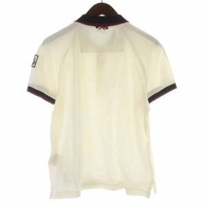 MONCLER GAMME BLEU MAGLIA POLO ポロシャツ コットン ハーフジップ ロゴワッペン トリコロール 半袖 M 白