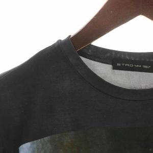 ETRO Tシャツ カットソー コットン フォトプリント 半袖 44 グレー