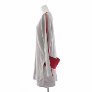 ADORE 21AW カラーアクセントニット チュニック 長袖 ひざ丈 38 グレージュ