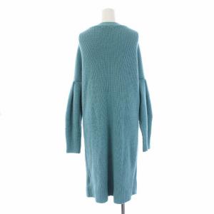 ADORE 長袖 ニットカーディガン ロング Vネック ウール 38 ブルー