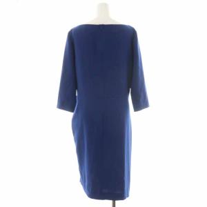 DIANE von FURSTENBERG ワンピース ひざ丈 七分袖 12 L 青 ブルー