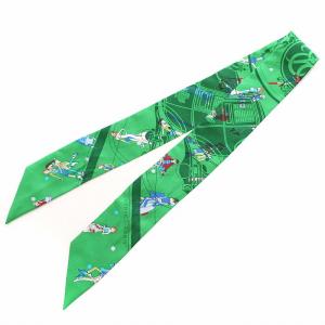 20SS ツイリー エクリブリス パリジェンヌ スカーフ シルク 総柄 グリーン