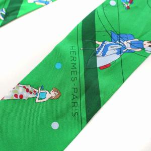 HERMES 20SS ツイリー エクリブリス パリジェンヌ スカーフ シルク 総柄 グリーン