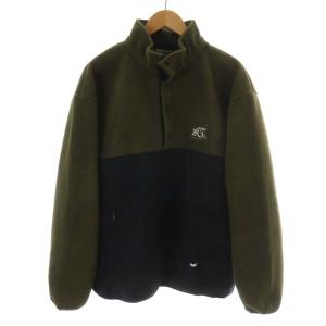 ジャケット 切替 長袖 L バイカラー カーキ ブラック