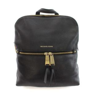 リュックサック デイパック ロゴ レザー 鞄 黒 ブラック