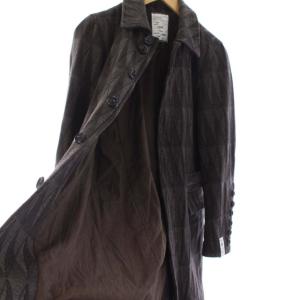 SHAREEF ステンカラーコート ロング 総柄 1 ブラウン