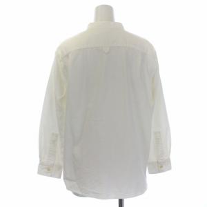 MARGARET HOWELL 18AW DRY COTTON HOPSACK ブラウス シャツ 長袖 バンドカラー 1 S 白 ホワイト