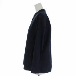 MARGARET HOWELL 18AW DRY COTTON HOPSACK ブラウス シャツ 長袖 バンドカラー 1 S 黒 ブラック