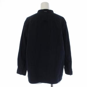 MARGARET HOWELL 18AW DRY COTTON HOPSACK ブラウス シャツ 長袖 バンドカラー 1 S 黒 ブラック