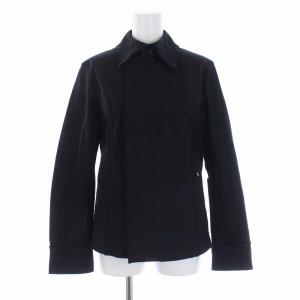 AD2001 ステンカラージャケット ジップアップ カットオフ M 黒 ブラック TE-J010