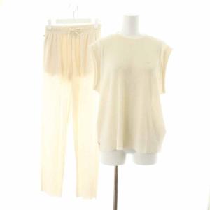 アディカラー プリセ セットアップ 上下 タンクトップ パンツ リブ フレンチスリーブ S M アイボリー