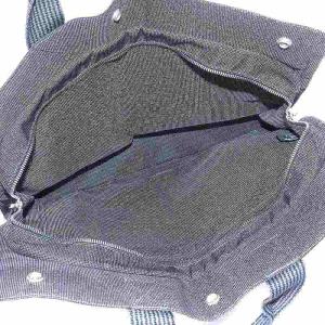 HERMES エールライン トートMM ハンドバッグ キャンバス グレー