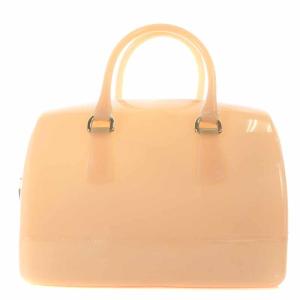 FURLA CANDY ハンドバッグ ミニボストン PVC 南京錠 ベージュ