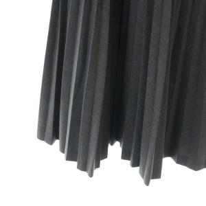 Leilian プリーツスカート ミモレ ロング ウール 9 グレー