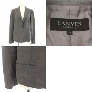 LANVIN COLLECTION スーツ セットアップ テーラードジャケット タイトスカート ひざ丈 40 グレー
