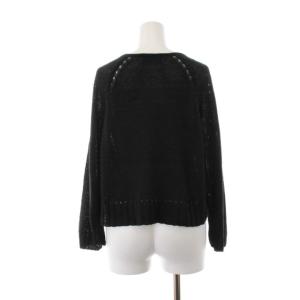 yoshie inaba カーディガン ニット セーター 長袖 麻 リネン シルク混 9 ブラック