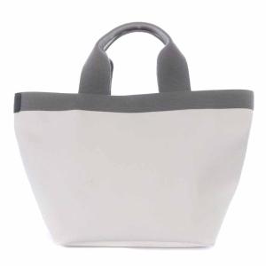 Hervé Chapelier 704GP コーテッドキャンバススクエアトートバッグ ブラン シルバー