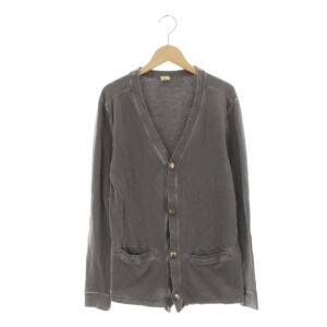 カーディガン スウェット Vネック ストレッチ 長袖 S グレー