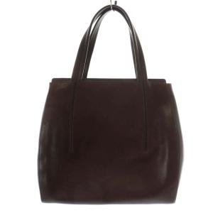HIROFU トートバッグ ハンドバッグ レザー ロゴ ブラウン