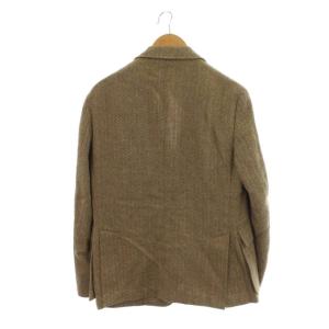 POLO RALPH LAUREN 近年 テーラードジャケット シングル 3B 背抜き ヘリンボーン サイドベンツ 38S ブラウン