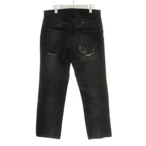 DOLCE&GABBANA デニムパンツ ジーンズ ジーパン ダメージ加工 ボタンフライ 32/46 ブラック