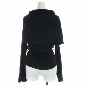 ANN DEMEULEMEESTER 変形ロングスリーブトップス カーディガン コットン リボン 長袖 36 ブラック