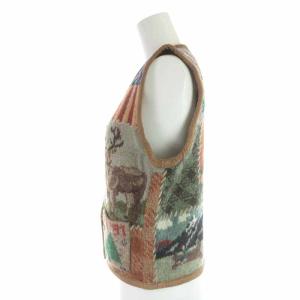 RALPH LAUREN COUNTRY ベスト ジレ 前開き ウール ポケット M ブラウン