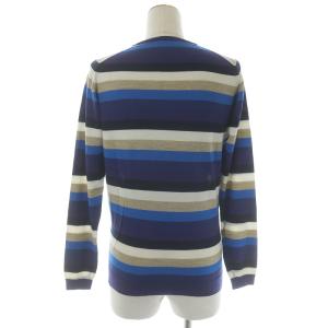 JOHN SMEDLEY ニット セーター クルーネック プルオーバー 長袖 ボーダー ウール M マルチカラー