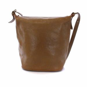 IL BISONTE ショルダーバッグ バケツ型 レザー 茶 ブラウン