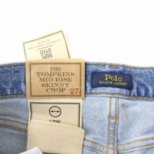 POLO RALPH LAUREN TOMPKINS MID RISE SKINNY CROP デニムパンツ ジーンズ テーパード ダメージ加工 W27 インディゴ