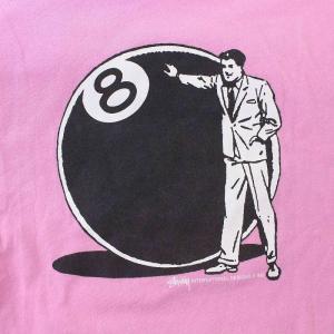 STUSSY エイトボール プリント Tシャツ カットソー クルーネック 半袖 M ピンク